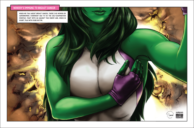 Illustration for article titled Wonder Woman and She-Hulk give themselves breast exams in Mozambique